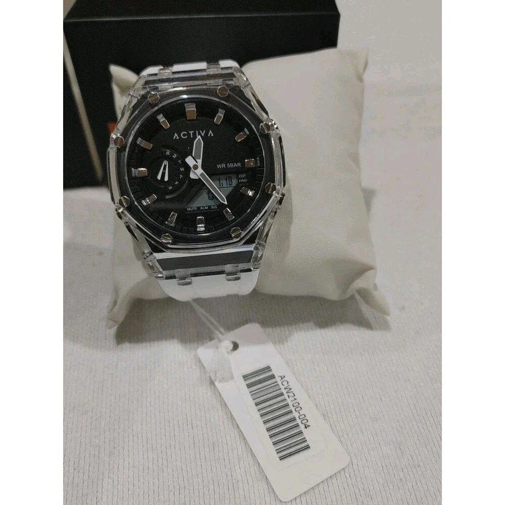 Activa x Invicta Men's 44.2mm Analog/Digital Watch White ACW2100-004